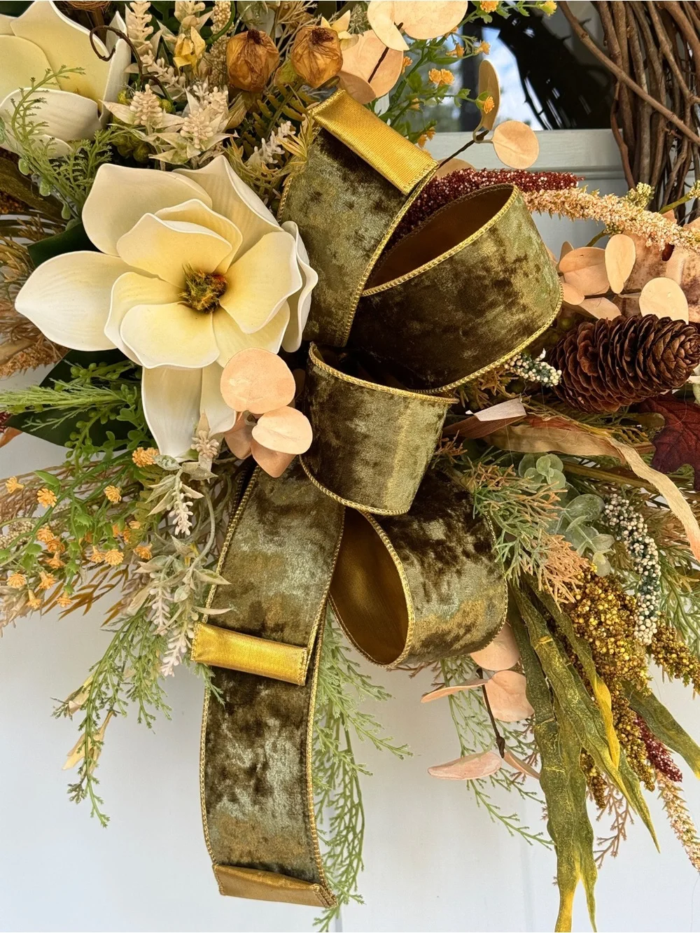 Large Southern Charm Fall Grapevine Wreath